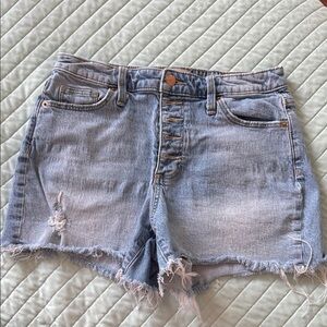 Universal Thread Light Blue Distressed High-Rise Denim Jean Shorts
